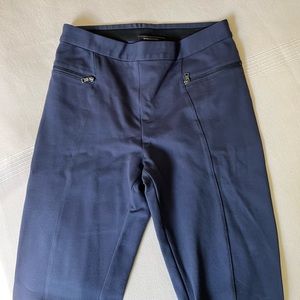 BCBGMaxAzria Navy Straight Leg Dress Pants Zipper Pockets